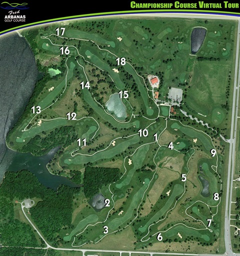 Overhead Map of Fred Arbanas Championship Golf Course